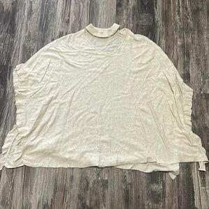 Split Neck Poncho Sweater